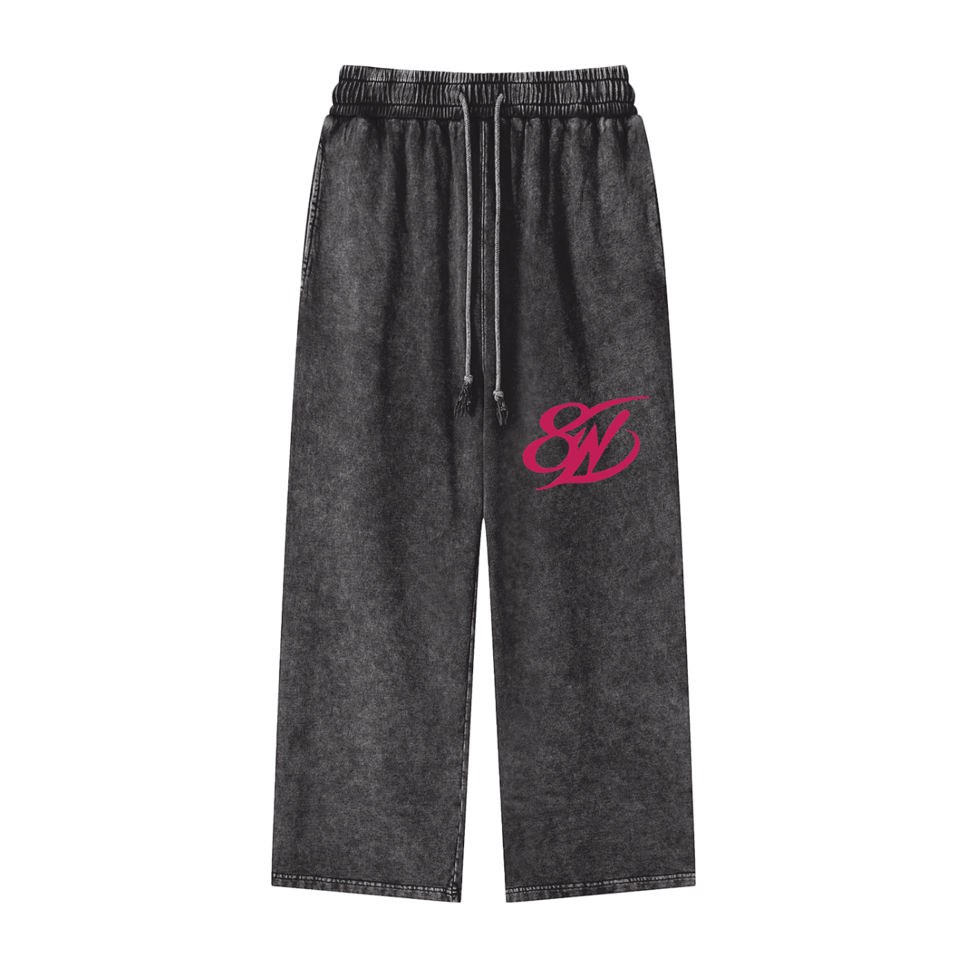 Acid Wash Straight Leg Pants - 360 GSM