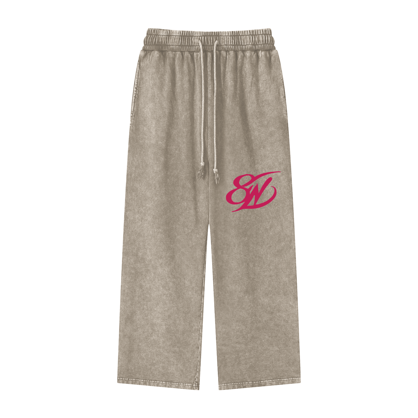 Acid Wash Straight Leg Pants - 360 GSM