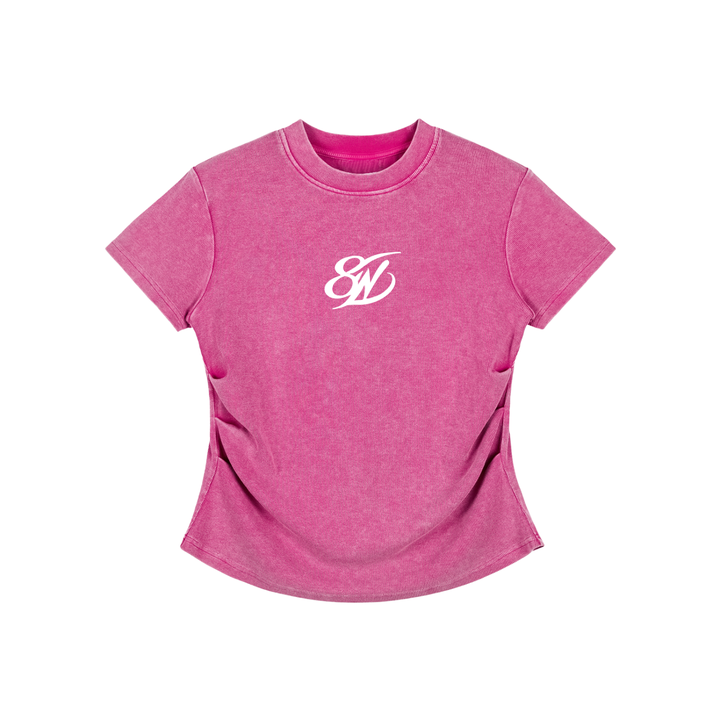Vintaged-Wash Bodycon Cotton T-Shirt