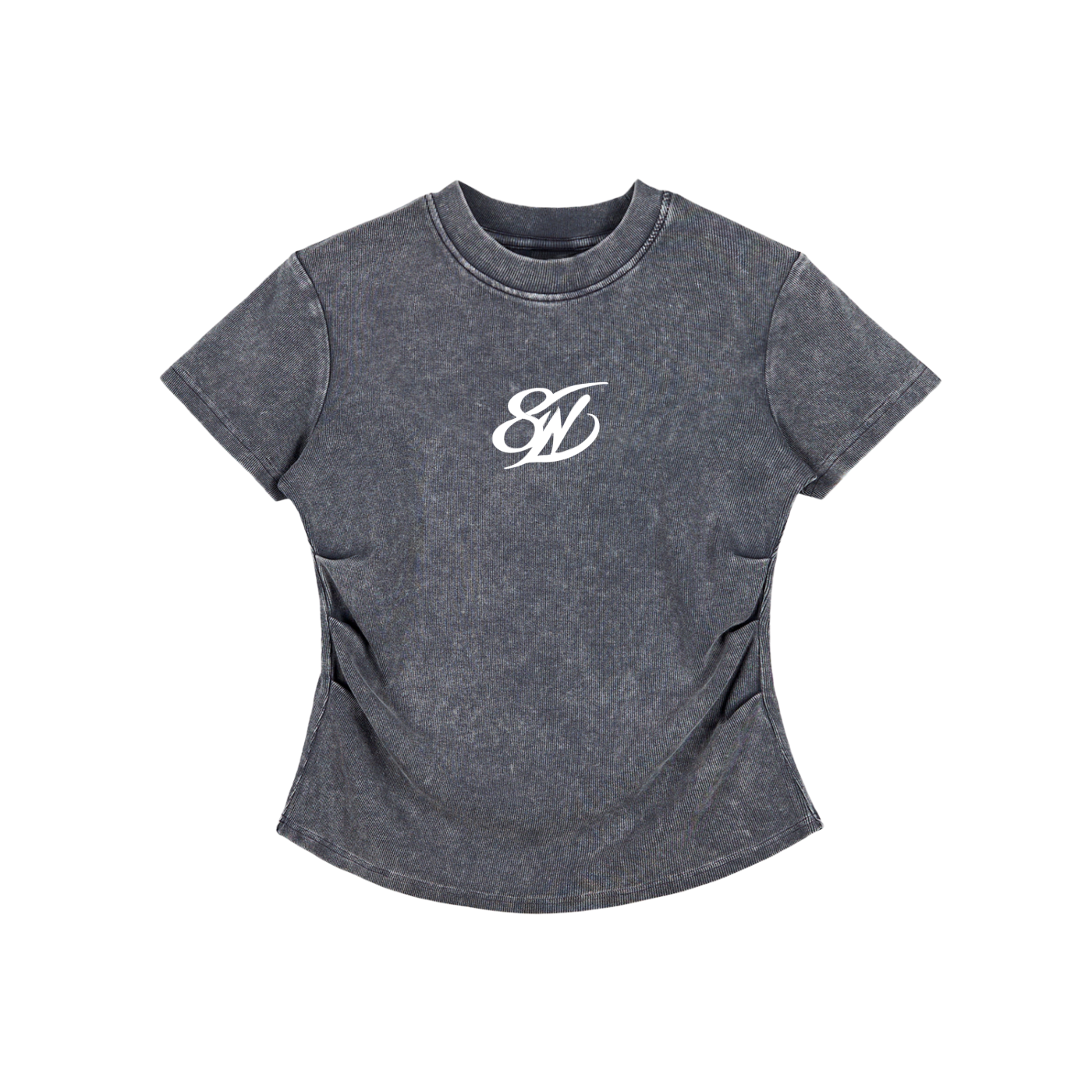 Vintaged-Wash Bodycon Cotton T-Shirt