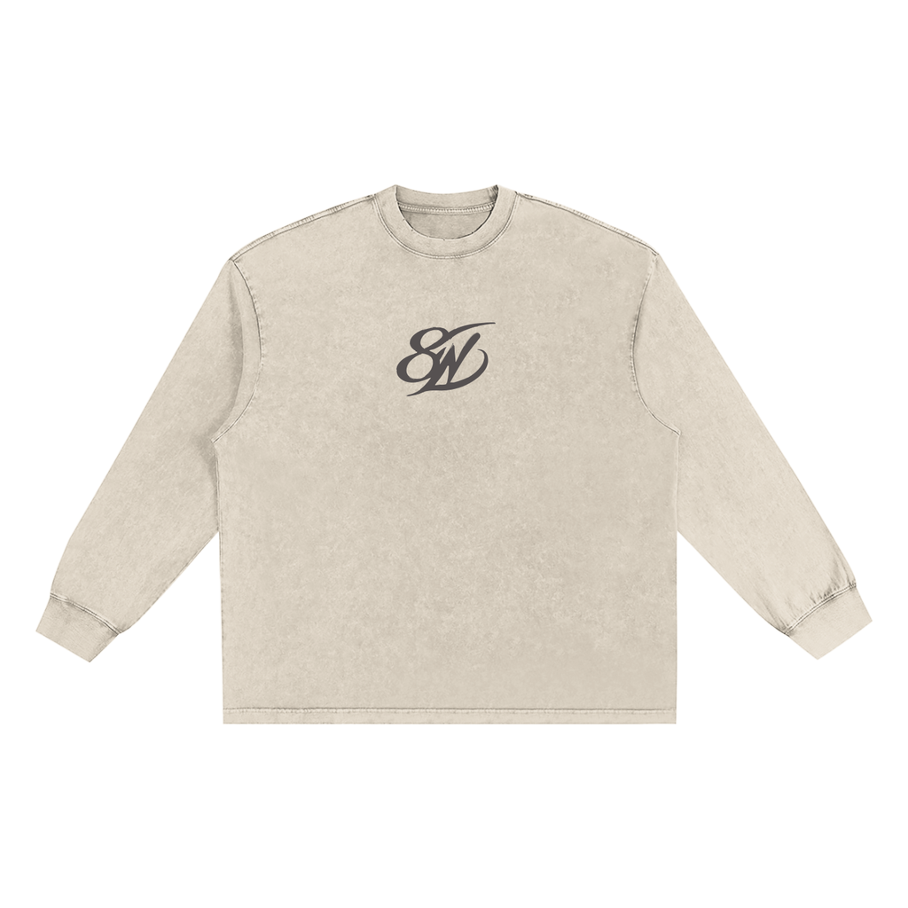 Snow Washed Oversize Long Sleeve T-shirt