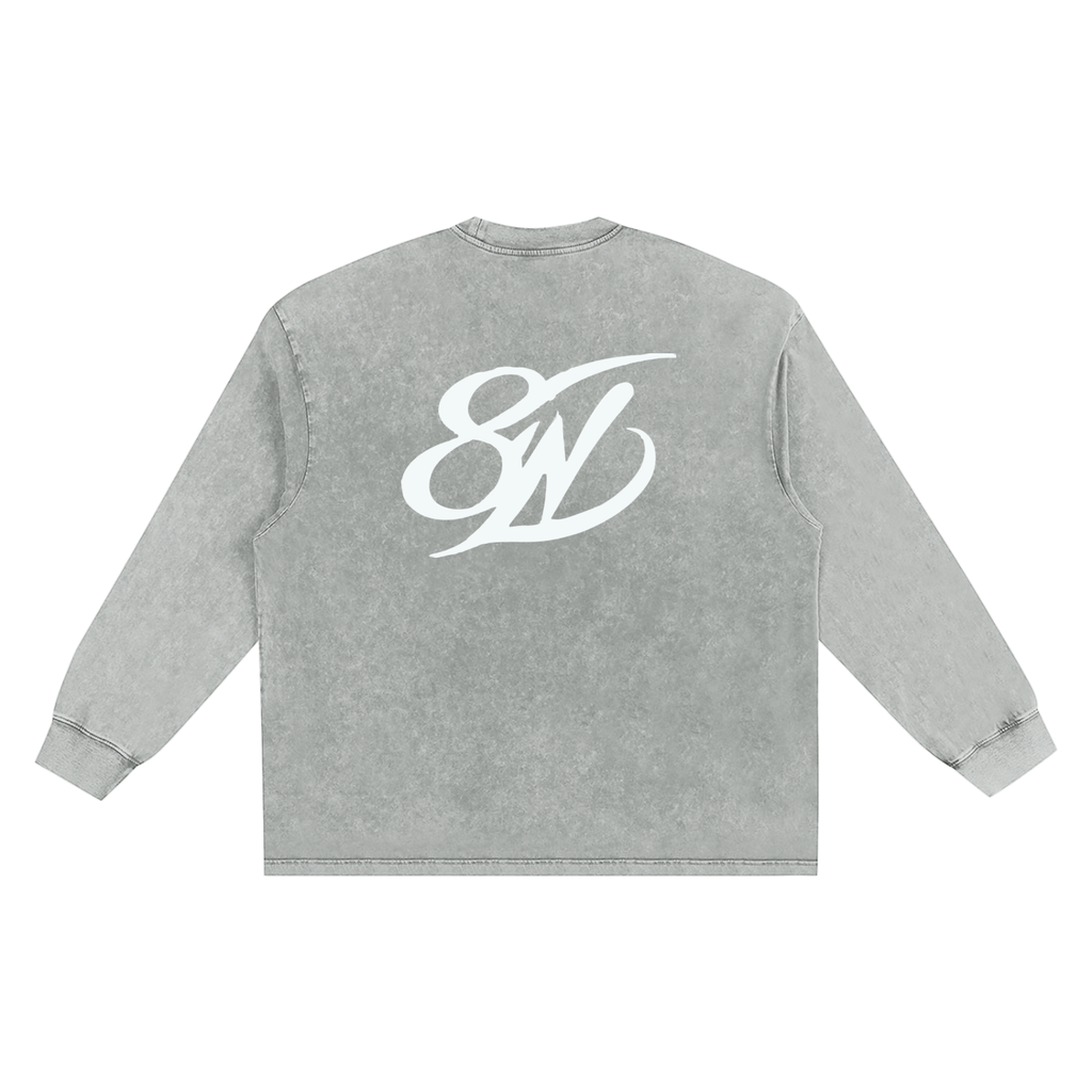 Snow Washed Oversize Long Sleeve T-shirt